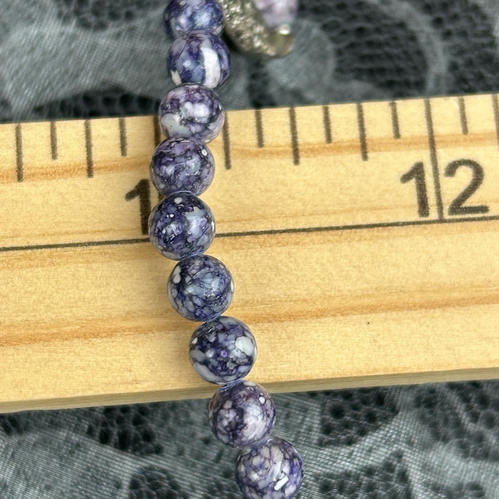 Vintage Tiffany Stone Beaded Utah Stone/Rare Healing Necklace Sterling Silver - Picture 10 of 16
